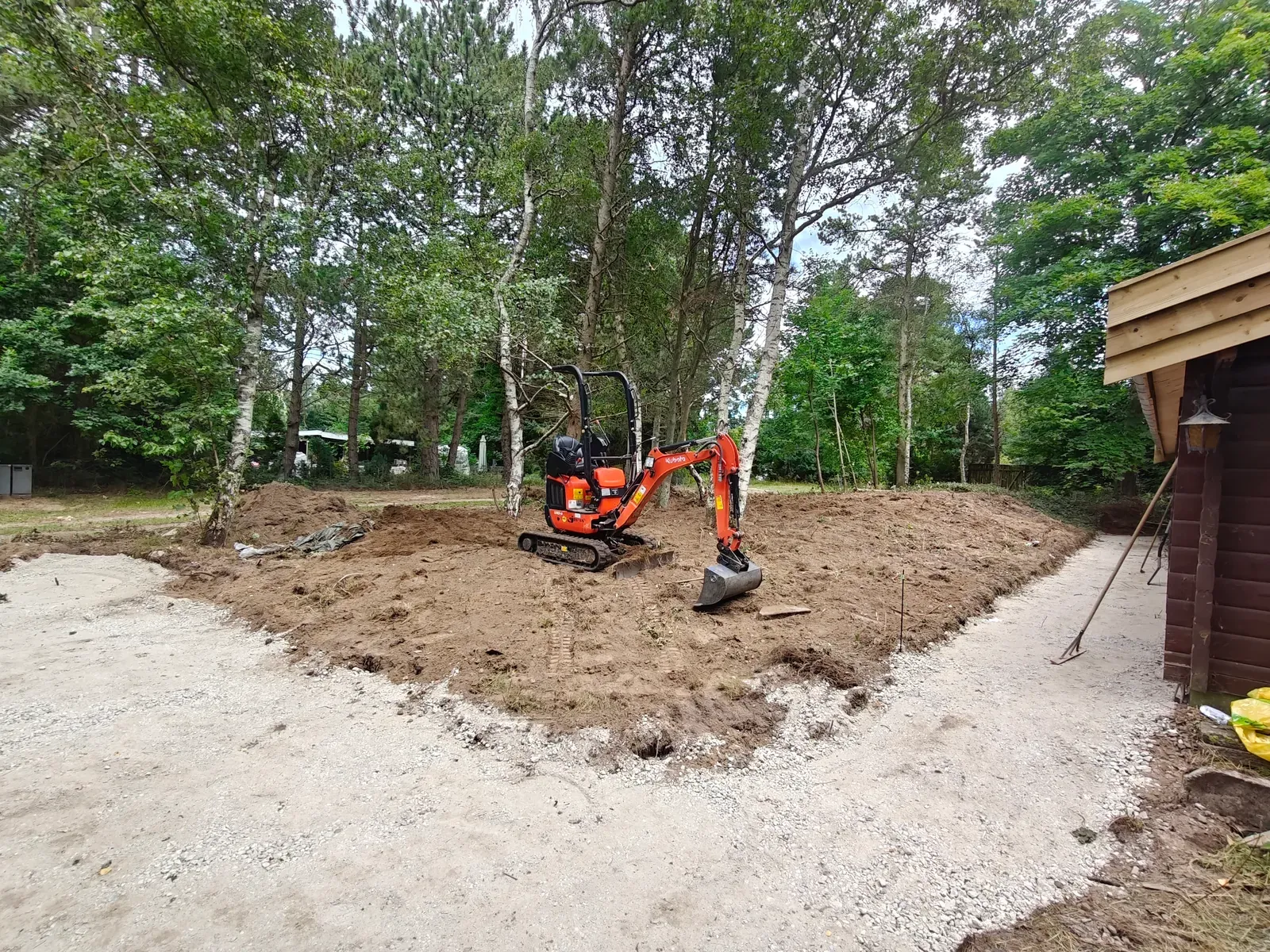 Ryddet areal gjort klar til det videre arbejde