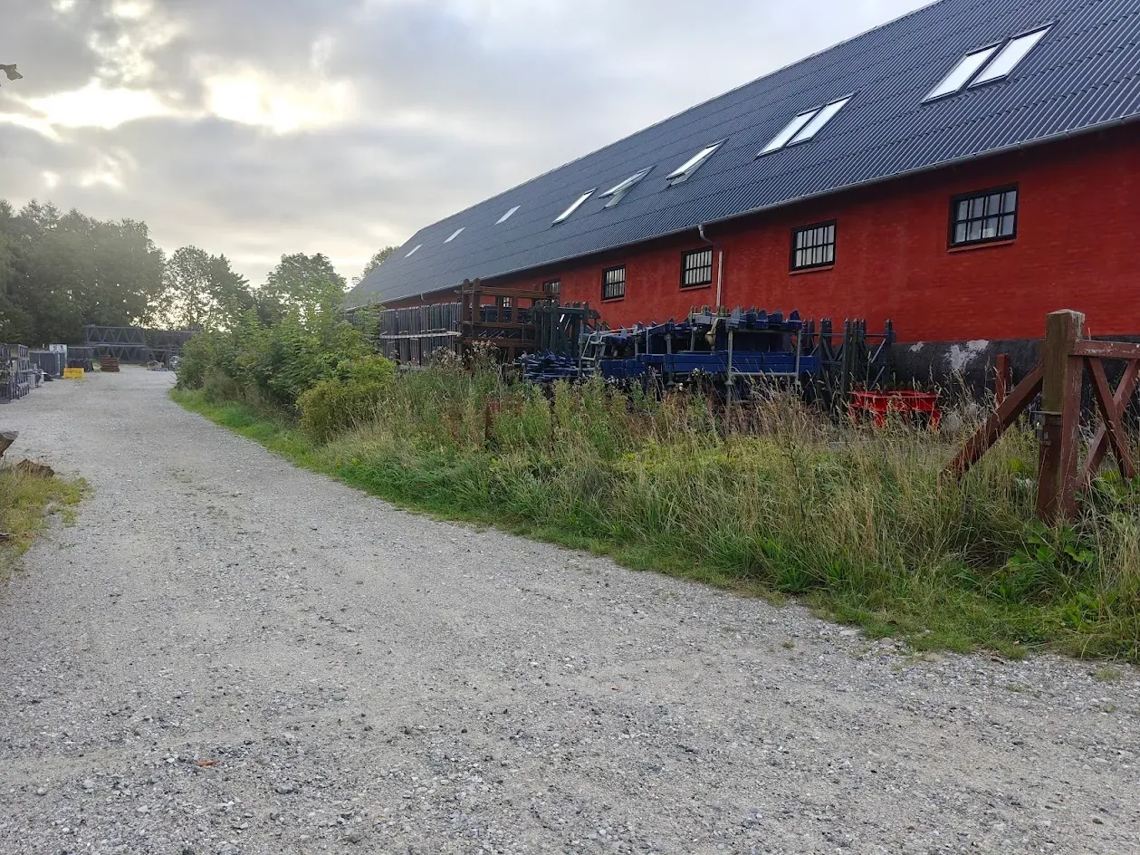 Ryddet flade ved muren efter fjernelse af bevoksning